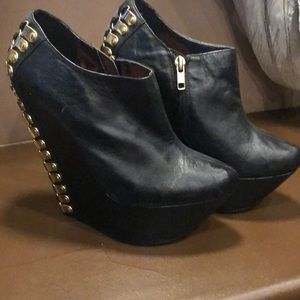 Betsey Johnson corset lace up wedge shoes